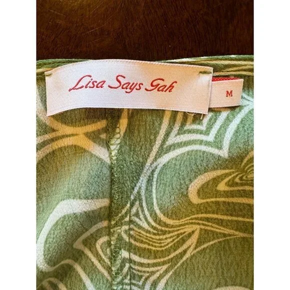 Lisa Says Gah Green And White Wild Hearts Pattern Yolande Mini Dress Size‎ M - Picture 8 of 9